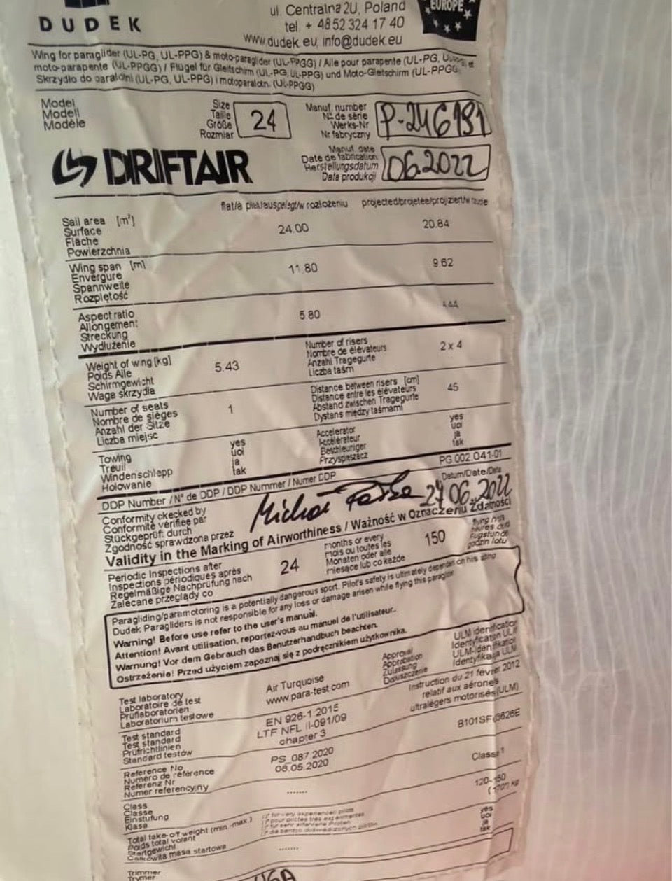 Dudek DriftAir 24m